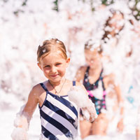 A foam fun run is an interesting way to spruce up a typical run-a-thon for your next sports fundraising ideas.