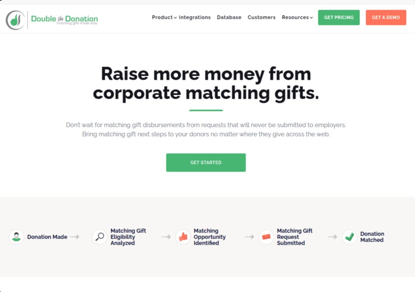 Double the Donation homepage.