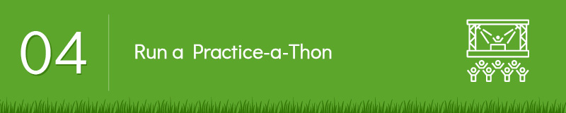 99Pledges can help you run a successful practice-a-thon.