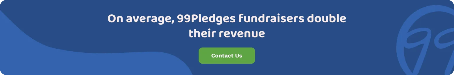 On average, 99Pledges fundraisers double their revenue. Contact Us