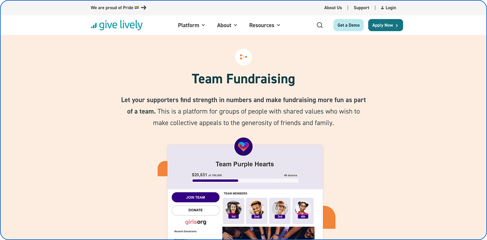 Give Lively product page.