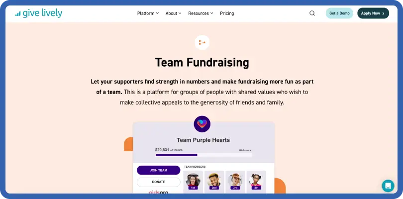 The Give Lively homepage