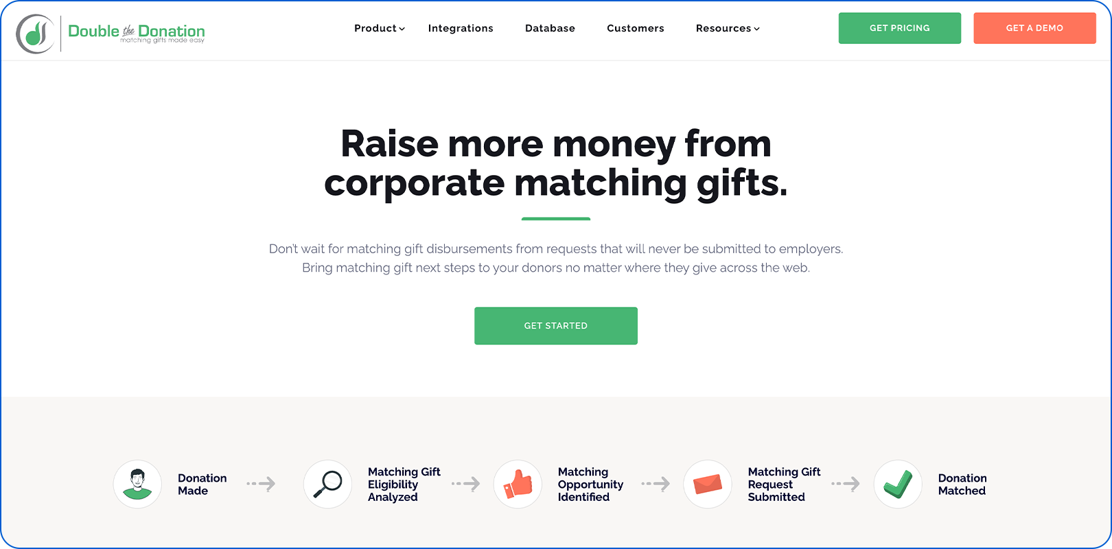 Double the Donation product page.