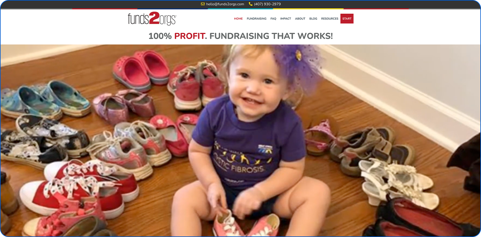 Funds2Orgs homepage.