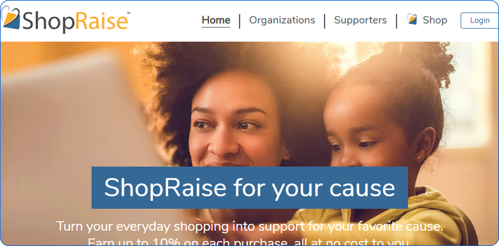 ShopRaise homepage.
