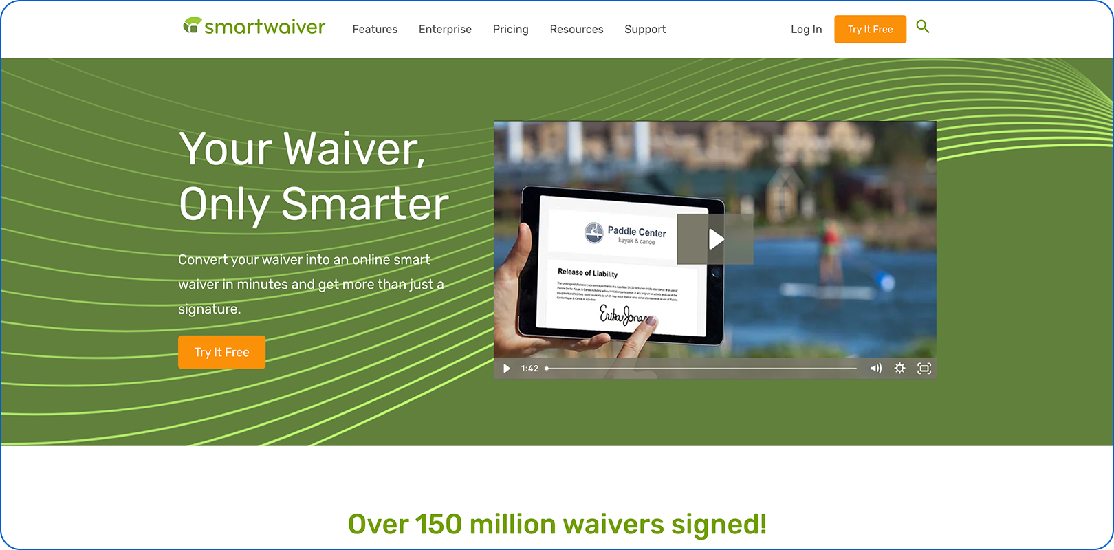 Smartwaiver homepage.