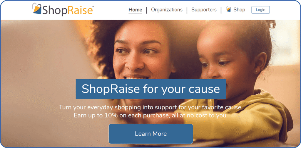 ShopRaise homepage